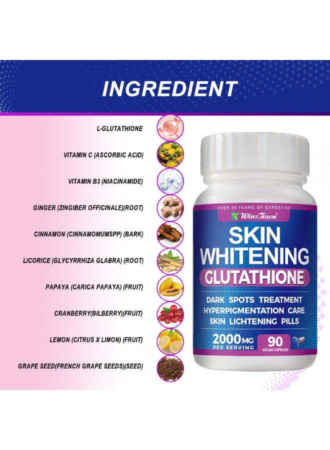 Winstown Collagen Peptide Capsules | 2000mg per serving (90 vegetarian capsules) | Reduces dark spots and improves dullness - Image 3